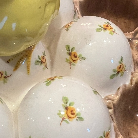 VINTAGE mid century ceramic Easter Egg Holder with cute chick - Picture 6 of 10